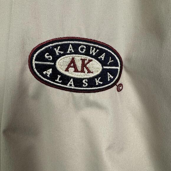 Alaska Mens XL Reversible Fleece Jacket Navy Beige Winter Coat Insulated Cozy - Picture 8 of 9